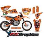 KTM C4 EXC Motocross Orange Vegas Baller Vinyl Kit Fits 2005-2007