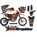 KTM C4 EXC 2005-2007 Motocross Orange T-bomber Vinyl Kit