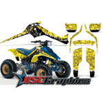 Suzuki LT 1985-1992 Quad Yellow Reaper Vinyl Kit