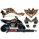 2005-2007 Suzuki LTR450 ATV Black Firestorm Graphic Sticker Kit