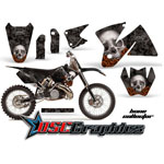1998-2000 KTM C2 EXC Dirt Bike Black Bone Collector Graphic Sticker Kit