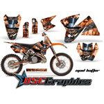 KTM C2 EXC Dirt Bike Black Mad Hatter Graphic Sticker Kit Fits 1998-2000