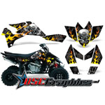 Suzuki LTR450 ATV Black Motorhead Graphic Sticker Kit Fits 2005-2007