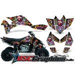 Suzuki LTR450 2005-2007 ATV Blue Love Kills Graphic Sticker Kit