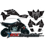 2005-2007 Suzuki LTR450 ATV Black Skulls And Hammers Graphic Sticker Kit