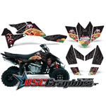 Suzuki LTR450 ATV Black Vegas Baller Graphic Sticker Kit Fits 2005-2007