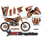 KTM C2 EXC Dirt Bike Orange Gun Graphic Sticker Kit Fits 1998-2000