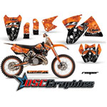 1998-2000 KTM C2 EXC Dirt Bike Orange Reaper Graphic Sticker Kit