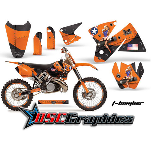 KTM C2 EXC 350 1998-2000 Dirt Bike Orange T-bomber Graphic Sticker Kit