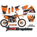 1998-2000 KTM C2 EXC Dirt Bike Orange Was Hawk Graphic Sticker Kit
