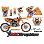 KTM C2 EXC Dirt Bike Orange Love Kills Graphic Sticker Kit Fits 1998-2000
