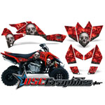 Suzuki LTR450 2005-2007 ATV Red Bone Collector Graphic Sticker Kit