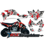 2005-2007 Suzuki LTR450 ATV Red Camo Plate Graphic Sticker Kit