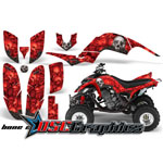 Yamaha Banshee Raptor 660 All Years Quad Red Bone Collector Graphic Sticker Kit