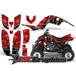 Yamaha Banshee Raptor 660 Quad Red Reaper Graphic Sticker Kit Fits All Years