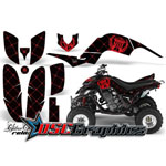 Yamaha Banshee Raptor 660 All Years Quad Red Reloaded Graphic Sticker Kit