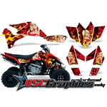 2005-2007 Suzuki LTR450 ATV Red Motorhead Mandy Graphic Sticker Kit