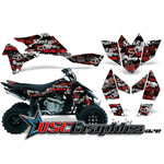 2005-2007 Suzuki LTR450 ATV Red Silver Haze Graphic Sticker Kit