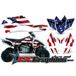 2005-2007 Suzuki LTR450 ATV Stars And Stripes Graphic Sticker Kit