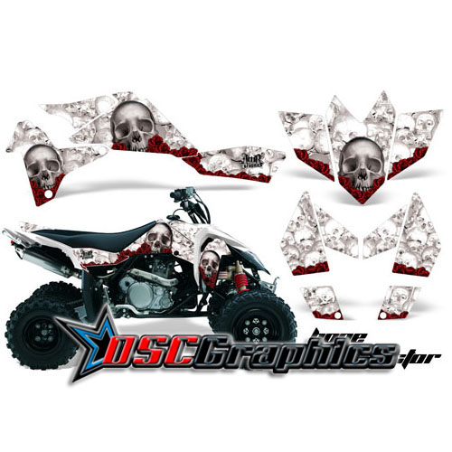 2008-2011 Suzuki LTR450 ATV White Bone Collector Graphic Sticker Kit