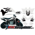 Suzuki LTR450 2005-2007 ATV White Diamond Flames Graphic Sticker Kit