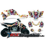 Suzuki LTR450 ATV White Love Kills Graphic Sticker Kit Fits 2005-2007