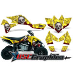 Suzuki LTR450 ATV Yellow Bone Collector Graphic Sticker Kit Fits 2005-2007