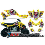 Suzuki LTR450 2005-2007 ATV Yellow Love kills Graphic Sticker Kit