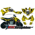 2005-2007 Suzuki LTR450 ATV Yellow Motorhead Graphic Sticker Kit