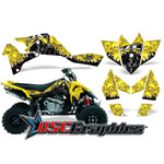 2005-2007 Suzuki LTR450 ATV Yellow Reaper Graphic Sticker Kit