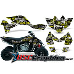 Suzuki LTR450 2005-2007 ATV Yellow Silver Haze Graphic Sticker Kit