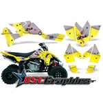 Suzuki LTR450 2005-2007 ATV Yellow T-bomber Graphic Sticker Kit