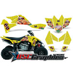 Suzuki LTR450 2005-2007 ATV Yellow Vegas Baller Graphic Sticker Kit