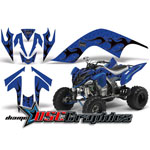 Yamaha Banshee Raptor 700 ATV Blue Diamond Flames Vinyl Graphic Kit Fits All Years