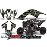 All Years Yamaha Banshee Raptor 700 ATV Green Silver Haze Vinyl Graphic Kit