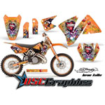 KTM C3 EXC Motocross Orange Love Kills Vinly Graphic Kit Fits 2001-2002