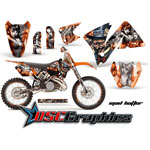 2001-2002 KTM C3 EXC Motorcross Orange Mad Hatter Vinly Graphic Kit