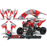 All Years Yamaha Banshee Raptor 700 ATV Red T-bomber Vinyl Graphic Kit