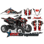 2004-2008 Suzuki LTZ400 Four Wheeler Red Mad Hatter Sticker Kit