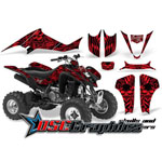 2004-2008 Suzuki LTZ400 Four Wheeler Red Skulls And Hammers Sticker Kit