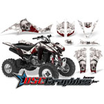 Suzuki LTZ400 Four Wheeler White Bone Collector Sticker Kit Fits 2004-2008