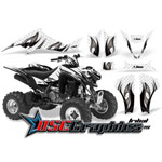 Suzuki LTZ400 2004-2008Four Wheeler White Tribal Flames Sticker Kit