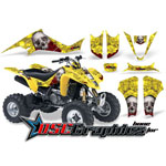 Suzuki LTZ400 2004-2008 Four Wheeler Yellow Bone Collector Sticker Kit