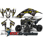 All Years Yamaha Banshee Raptor 700 ATV Yellow Silver Haze Vinyl Graphic Kit