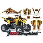 Suzuki LTZ400 2004-2008 Four Wheeler Yellow Firestorm Sticker Kit