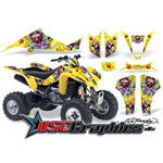 2004-2008 Suzuki LTZ400 Four Wheeler Yellow Love kills Sticker Kit