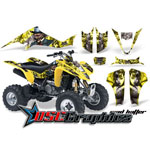 Suzuki LTZ400 2004-2008 Four Wheeler Yellow Mad Hatter Sticker Kit