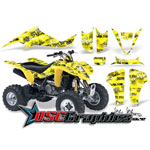 2004-2008 Suzuki LTZ400 Four Wheeler Yellow Silver Haze Sticker Kit