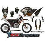 KTM C5 SX Dirt Bike Black Bone Collector Sticker Kit Fits 2007-2011