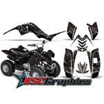 All Years Yamaha Banshee Raptor 80 Four Wheeler Black Reaper Sticker Kit